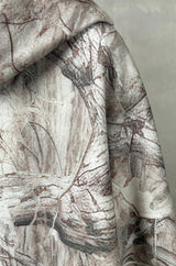 Plush camouflage zipper hoodie sweatshit set