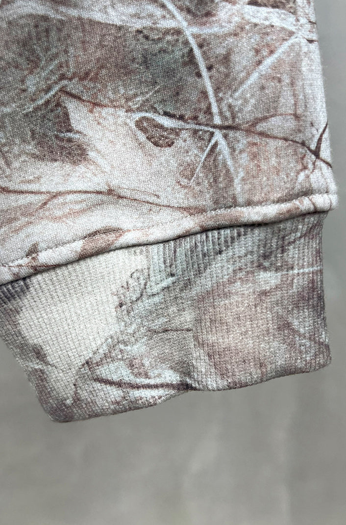 Plush camouflage zipper hoodie sweatshit set