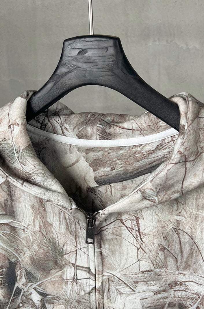 Push camouflage zipper hoodie