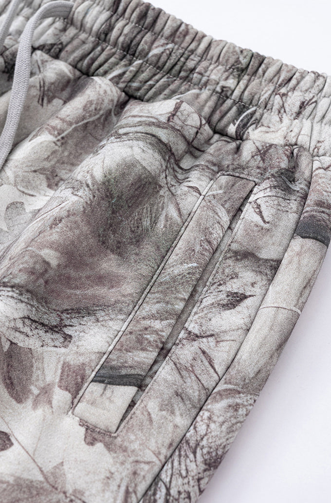 Plush camouflage zipper hoodie sweatshit set