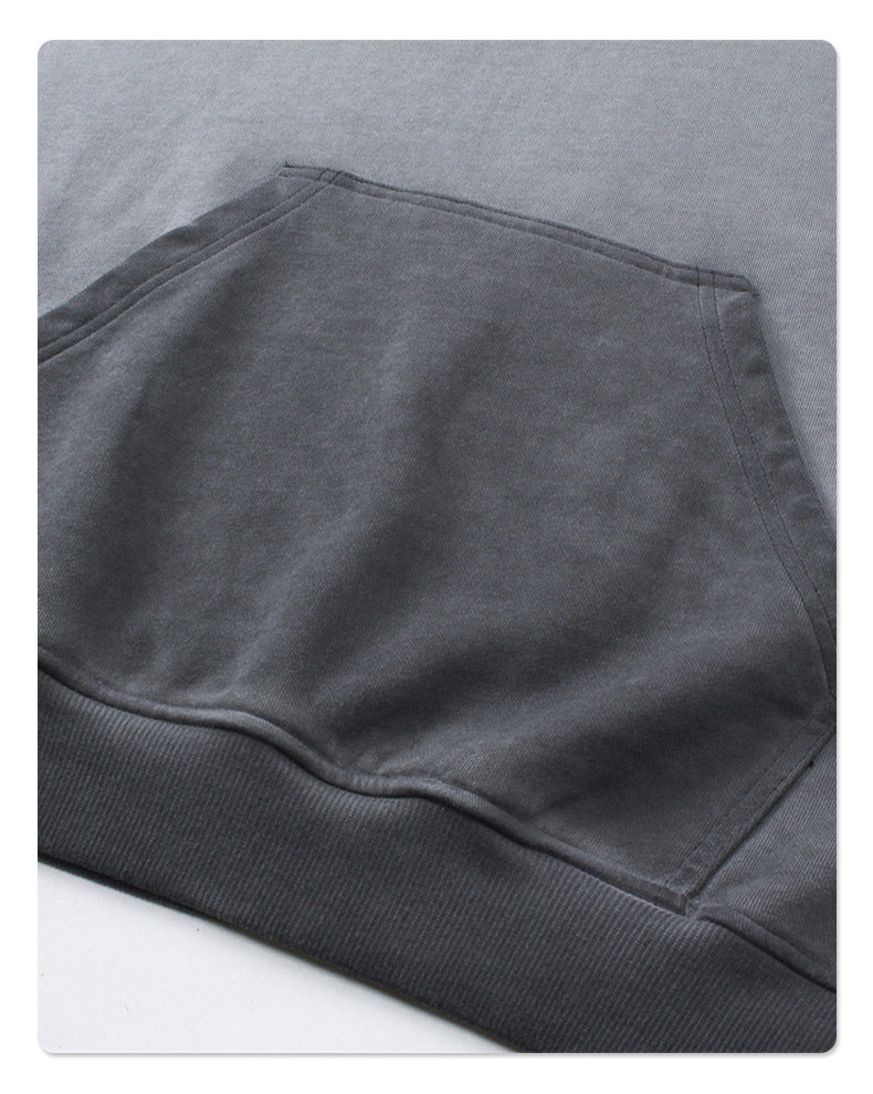 Distressed Washable Hooded Sweatshirt 430g