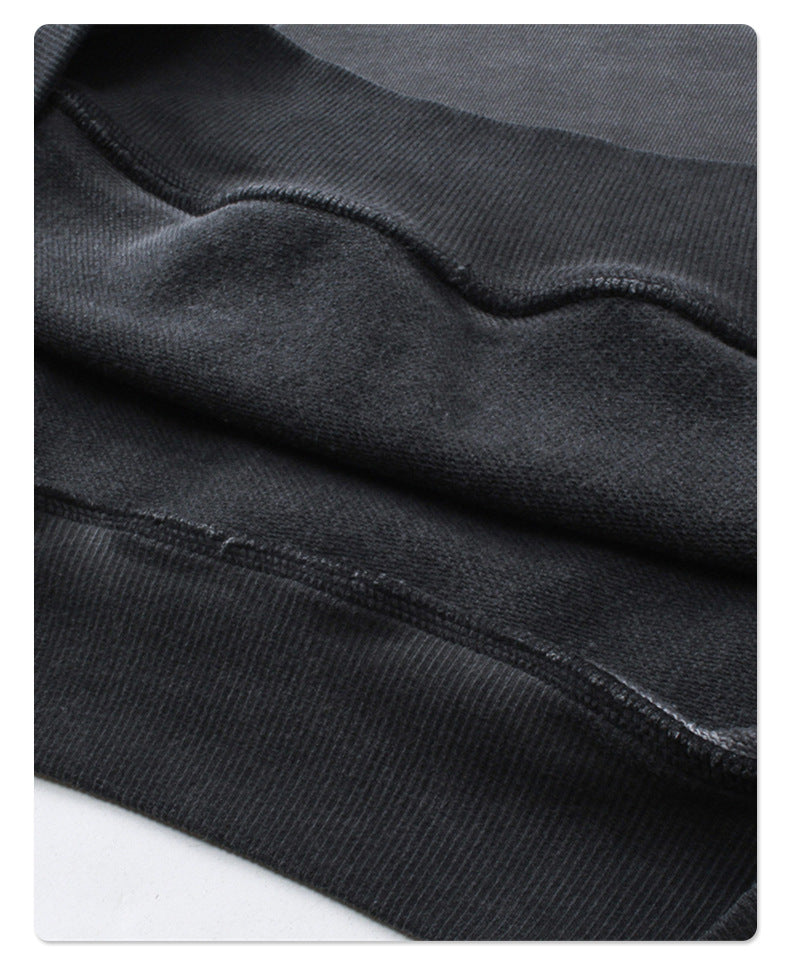 Distressed Washable Hooded Sweatshirt 430g