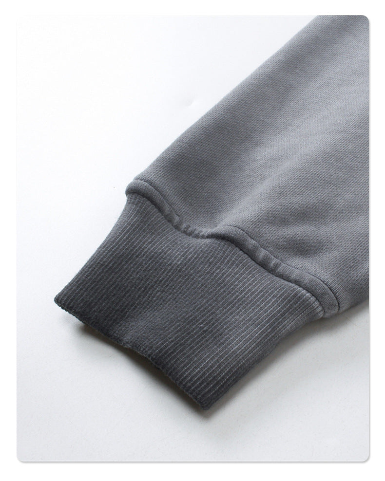 Distressed Washable Hooded Sweatshirt 430g