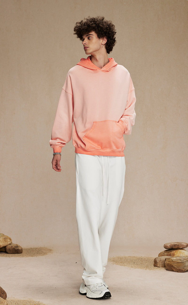 Distressed Washable Hooded Sweatshirt 430g