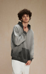 Distressed Washable Hooded Sweatshirt 430g