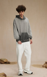 Distressed Washable Hooded Sweatshirt 430g