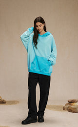 Distressed Washable Hooded Sweatshirt 430g