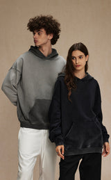 Distressed Washable Hooded Sweatshirt 430g