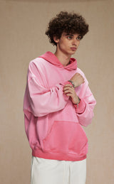 Distressed Washable Hooded Sweatshirt 430g