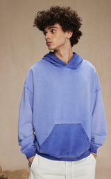 Distressed Washable Hooded Sweatshirt 430g