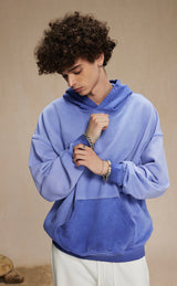 Distressed Washable Hooded Sweatshirt 430g