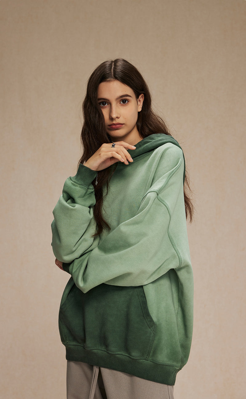 Distressed Washable Hooded Sweatshirt 430g