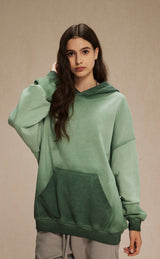 Distressed Washable Hooded Sweatshirt 430g