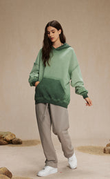 Distressed Washable Hooded Sweatshirt 430g