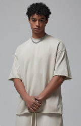 Sun Faded Wached With Distressed French Terry T-shirt 360g