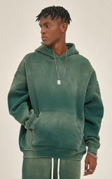 Distressed Hooded Sweatshirt 360g