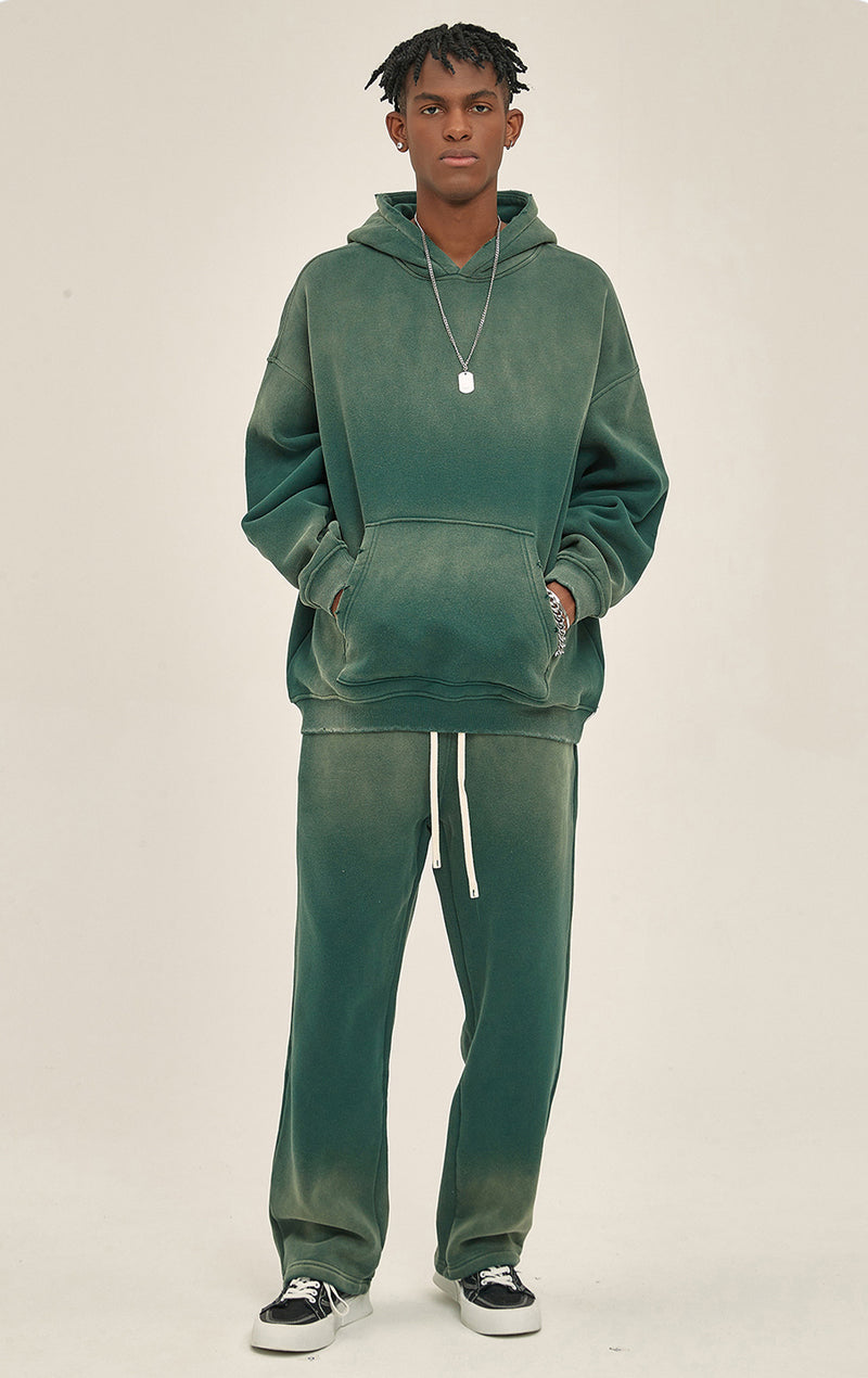 Distressed Hooded Sweatshirt 360g