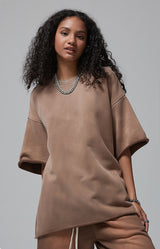 Sun Faded Wached With Distressed French Terry T-shirt and Shorts Set