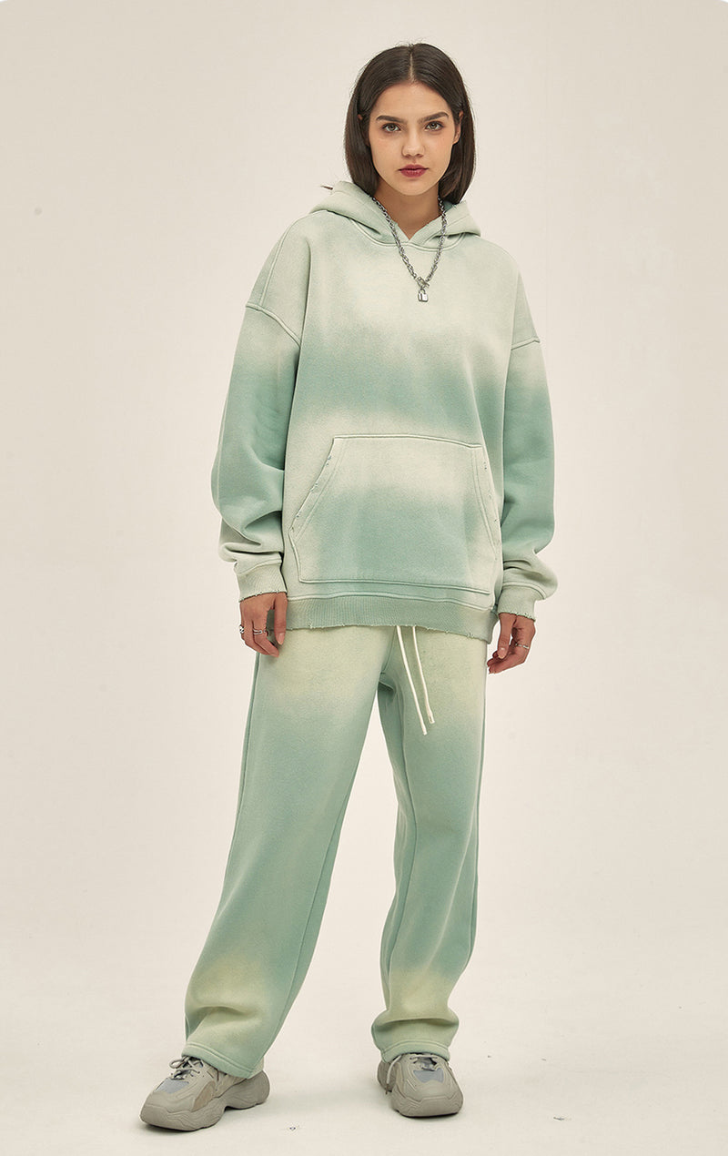 Distressed Hooded Sweatshirt 360g