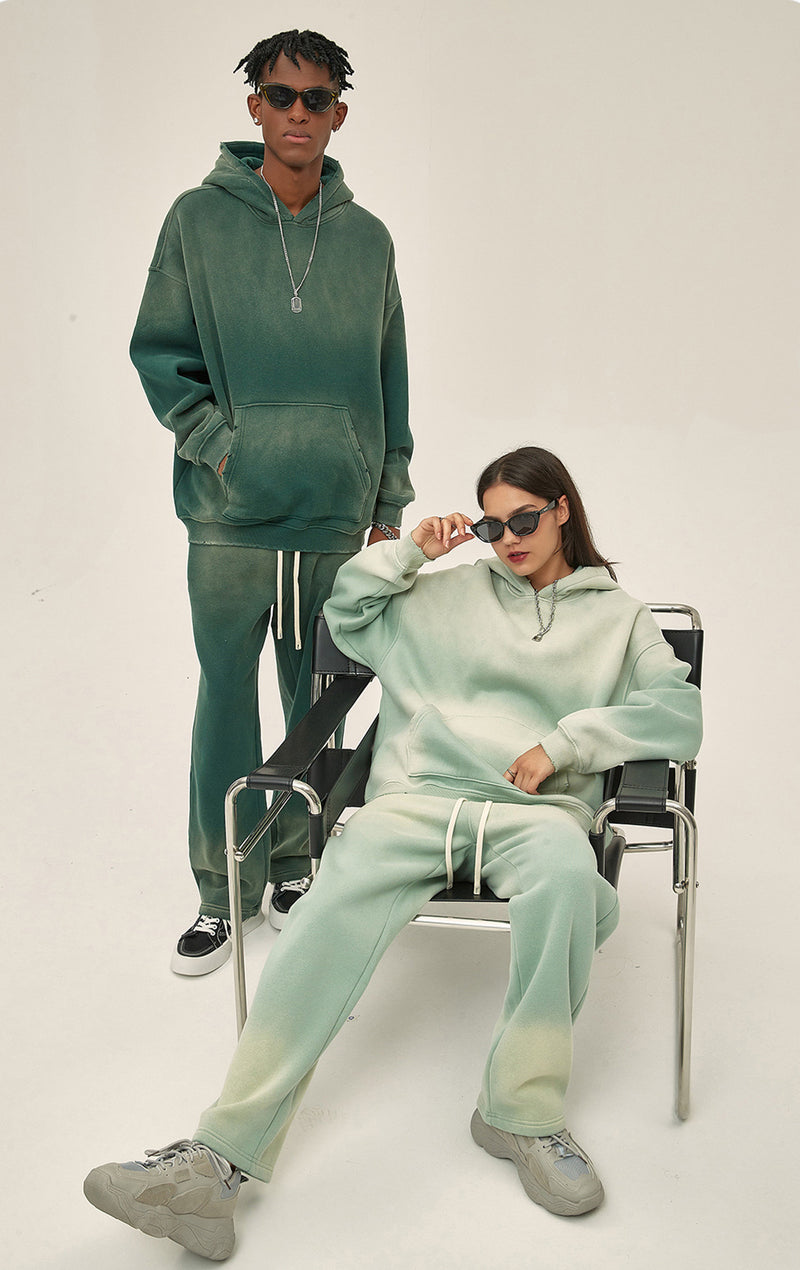 Distressed Hooded Sweatshirt 360g