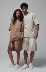 Sun Faded Wached With Distressed French Terry T-shirt and Shorts Set