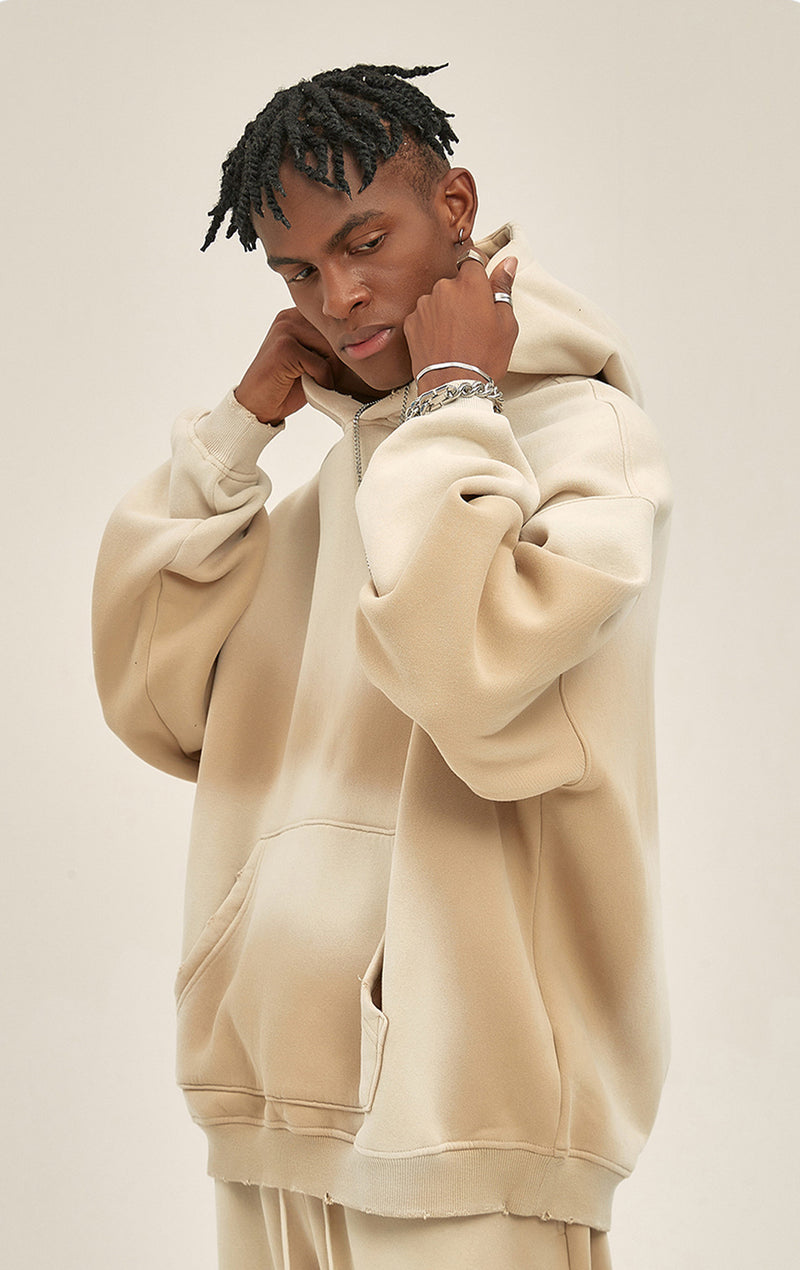 Distressed Hooded Sweatshirt 360g