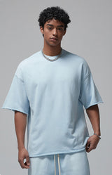 Sun Faded Wached With Distressed French Terry T-shirt and Shorts Set