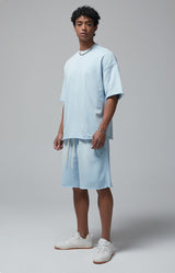 Sun Faded Wached With Distressed French Terry T-shirt 360g