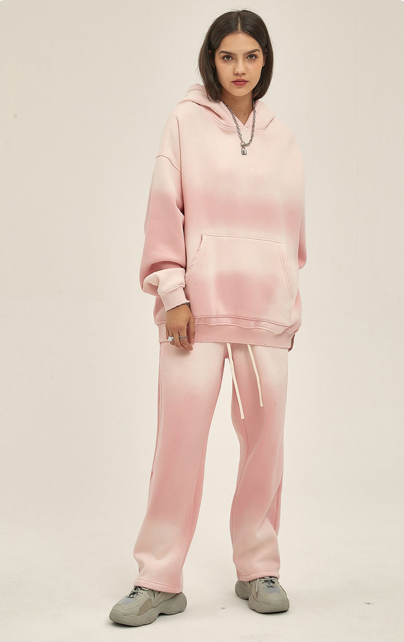 Distressed Hooded Sweatshirt 360g