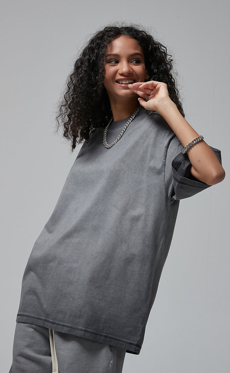 Reverse Base Color Treatment With Baking Effect Tshirt and Shorts Set