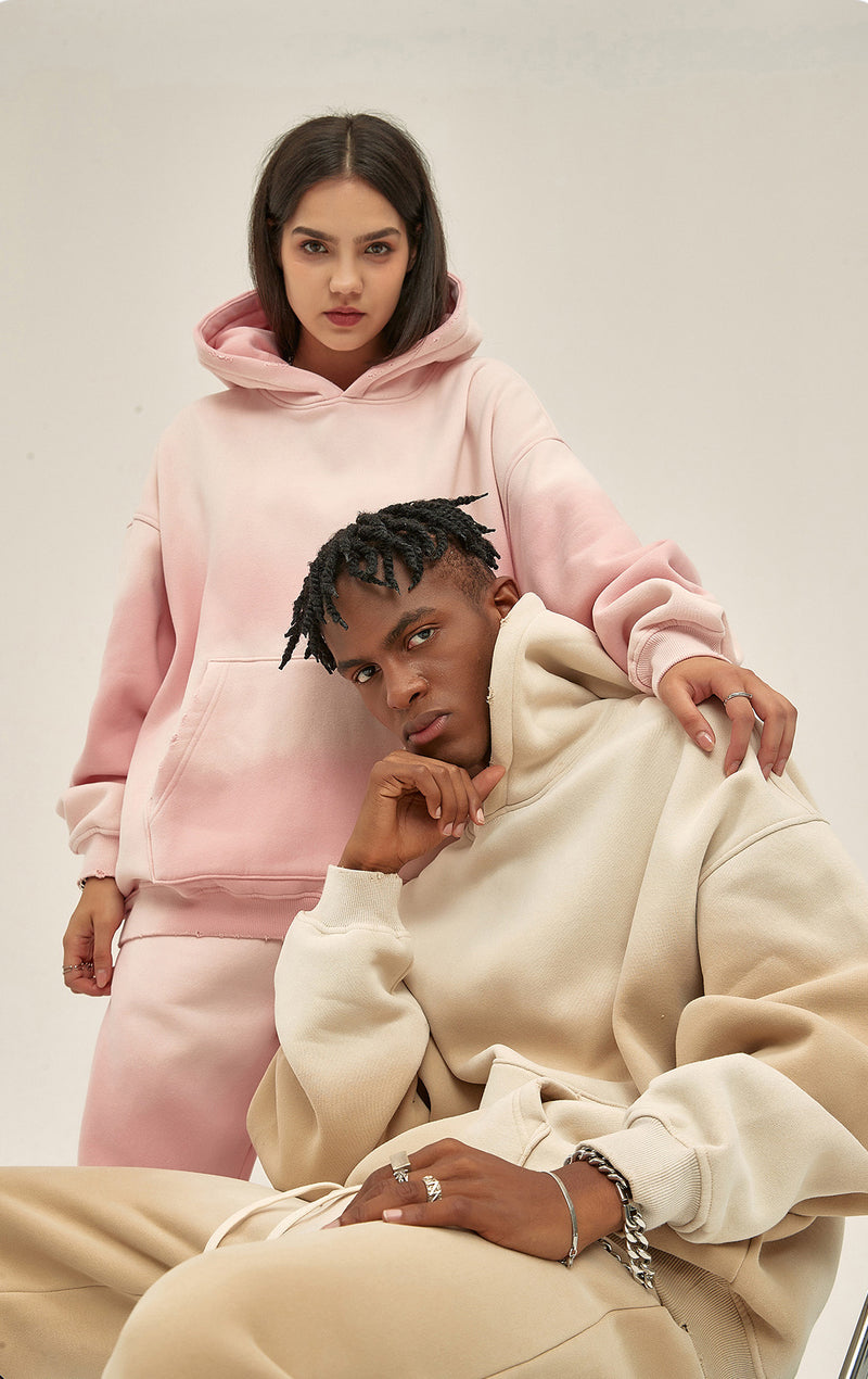 Distressed Hooded Sweatshirt 360g