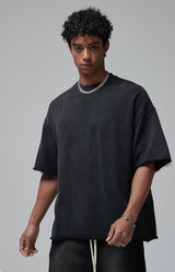 Sun Faded Wached With Distressed French Terry T-shirt and Shorts Set