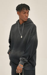 Distressed Hooded Sweatshirt 360g
