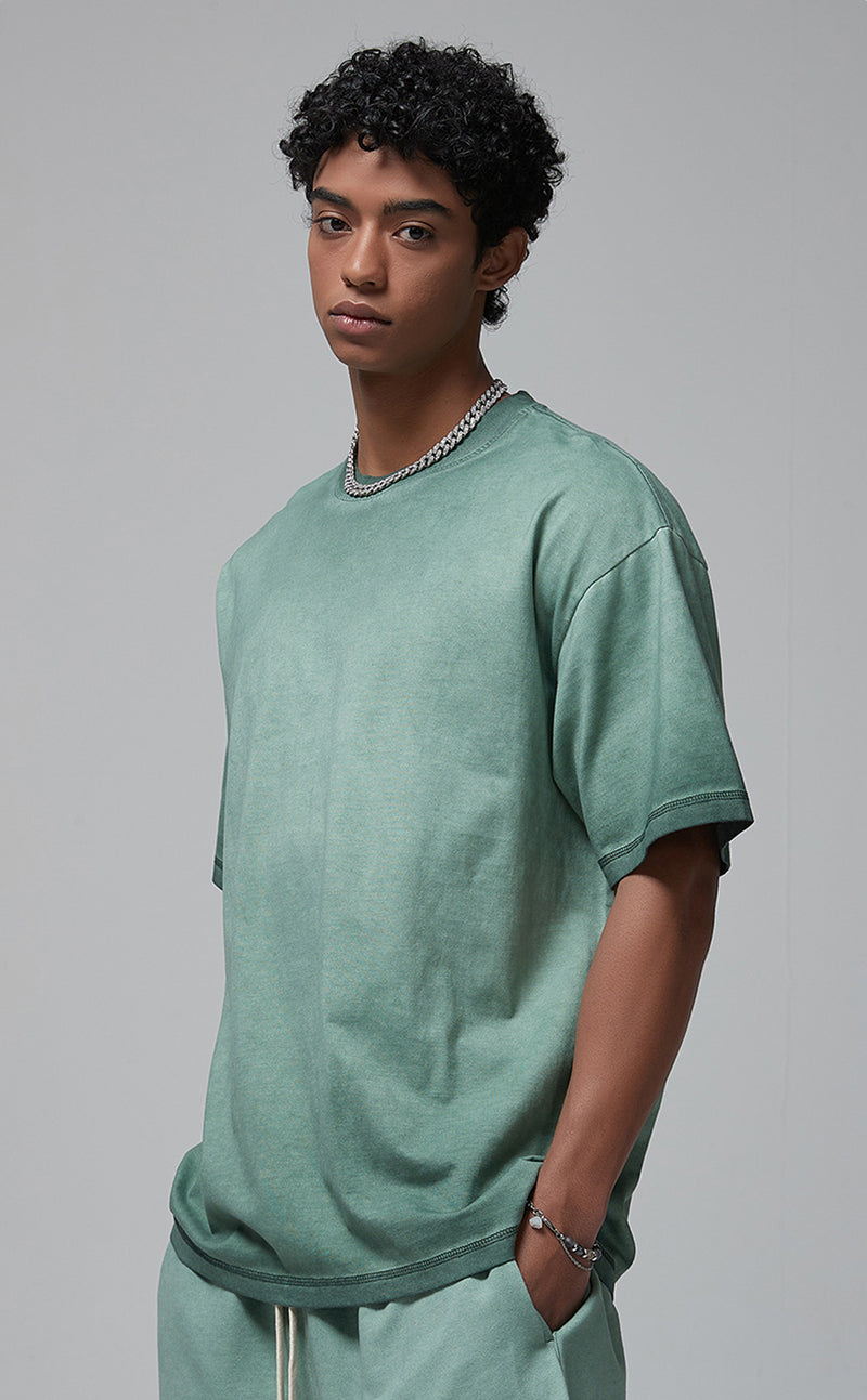 Reverse Base Color Treatment With Baking Effect T-shirt 250g