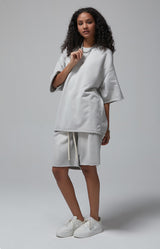 Sun Faded Wached With Distressed French Terry T-shirt and Shorts Set