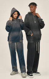 Distressed Hooded Sweatshirt 360g