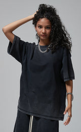 Reverse Base Color Treatment With Baking Effect T-shirt 250g