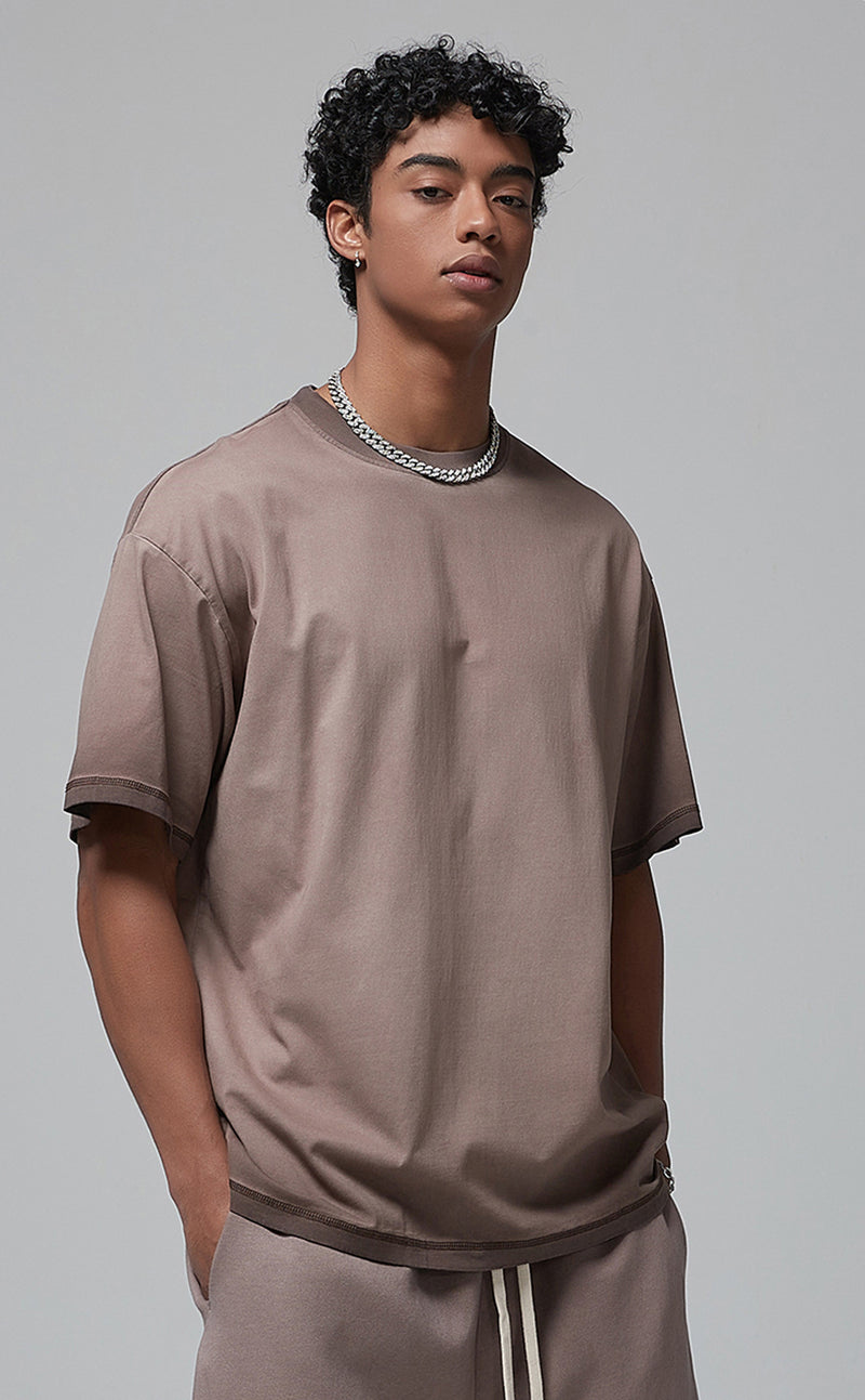 Reverse Base Color Treatment With Baking Effect Tshirt and Shorts Set