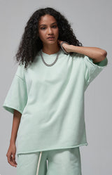 Sun Faded Wached With Distressed French Terry T-shirt and Shorts Set