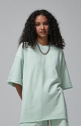 Sun Faded Wached With Distressed French Terry T-shirt and Shorts Set