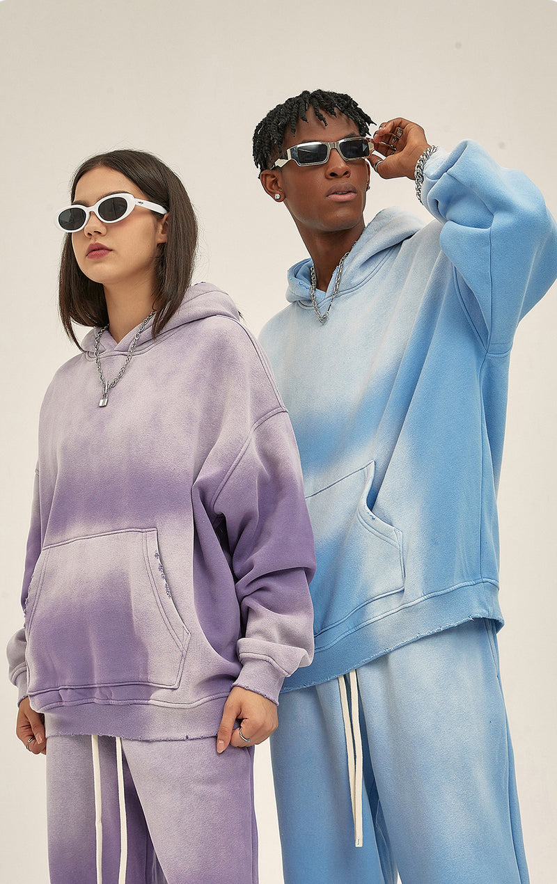 Distressed Hooded Sweatshirt 360g