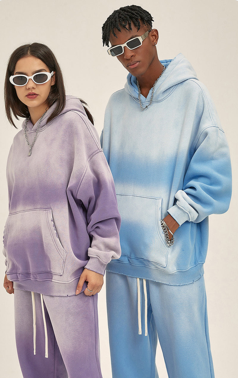 Distressed Hooded Sweatshirt 360g