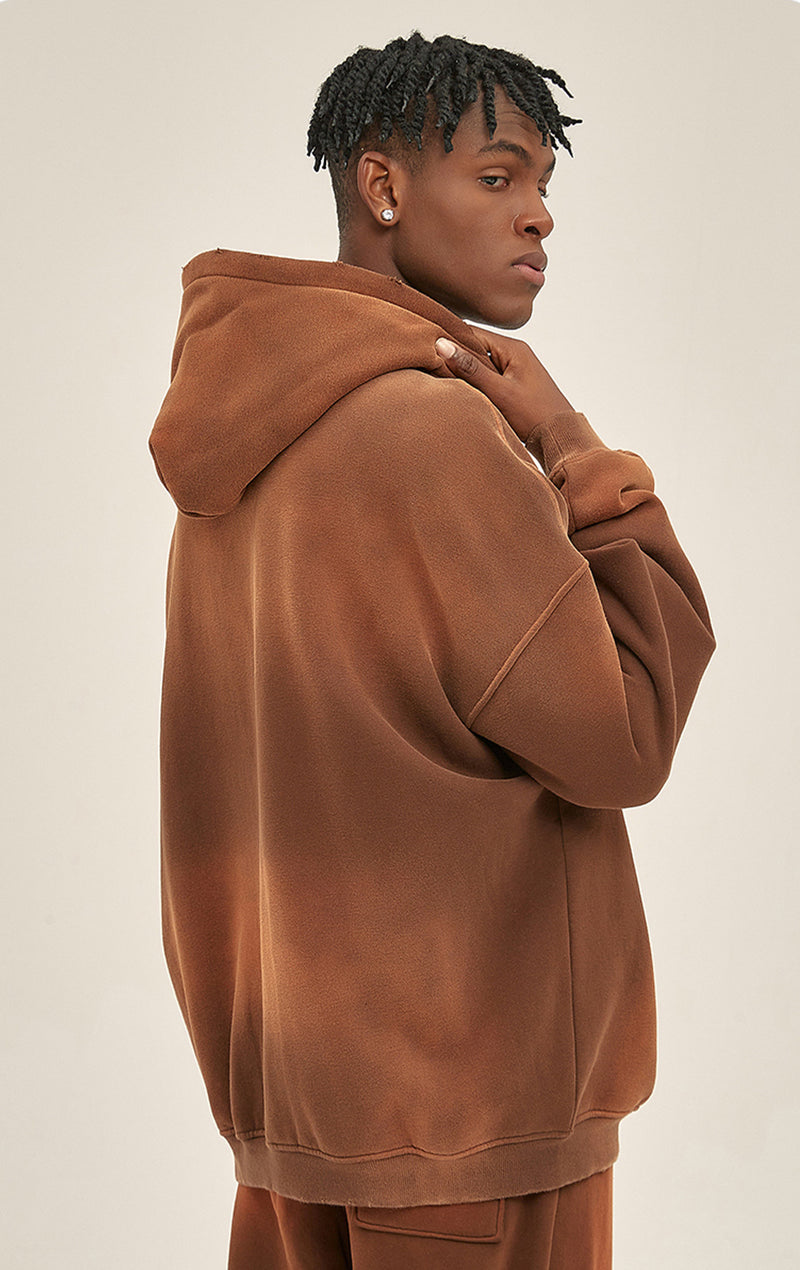 Distressed Hooded Sweatshirt 360g