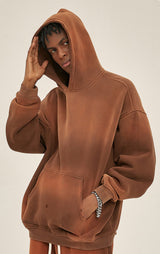 Distressed Hooded Sweatshirt 360g