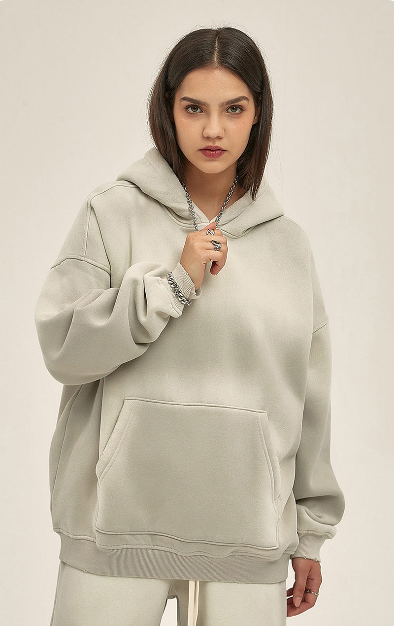 Distressed Hooded Sweatshirt 360g