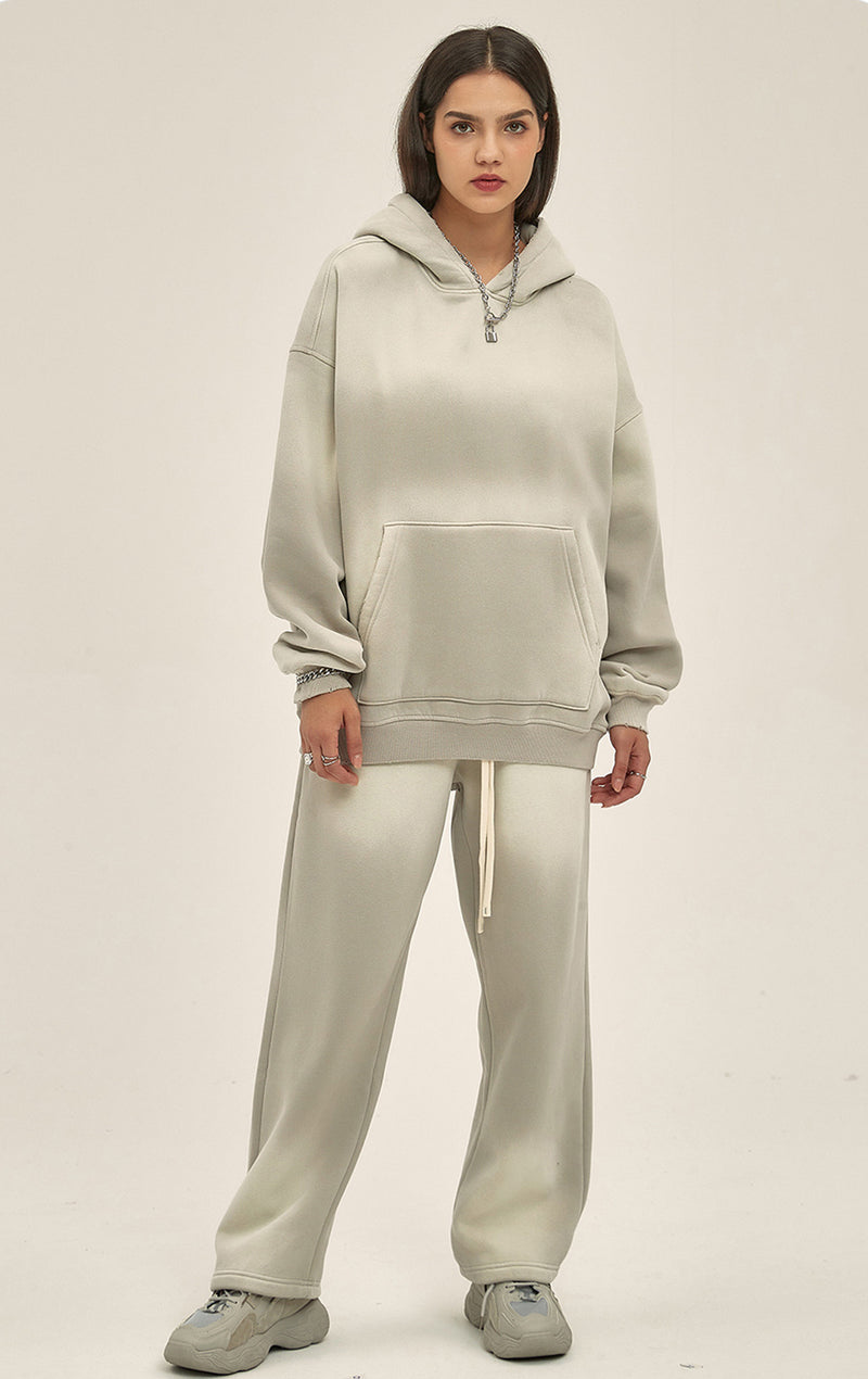 Distressed Hooded Sweatshirt 360g