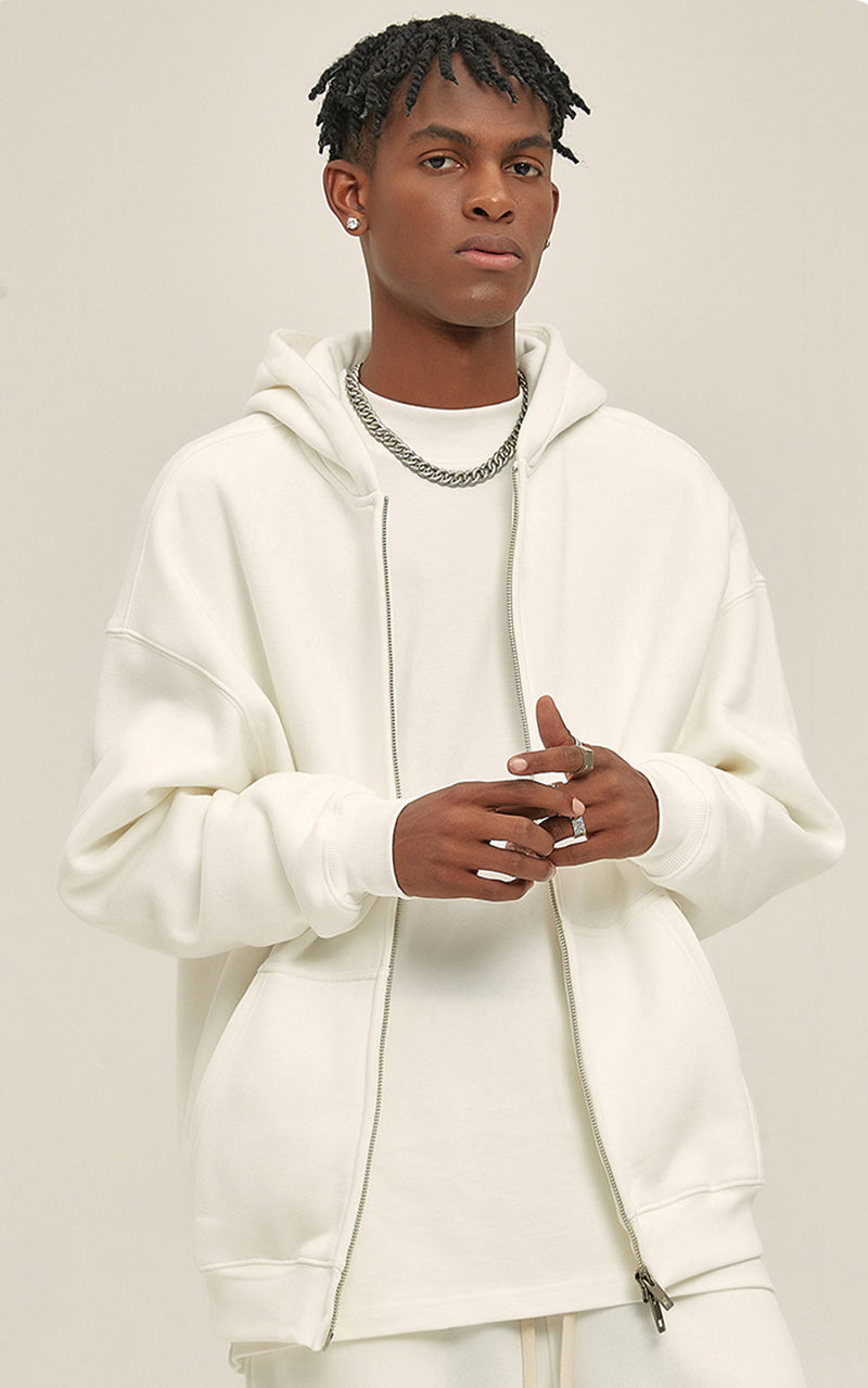 French terry with fleece zip up 345g