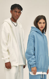 French terry with fleece zip up Sweatshirt Set 345g