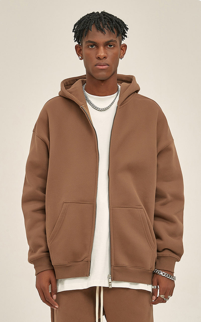 French terry with fleece zip up Sweatshirt Set 345g