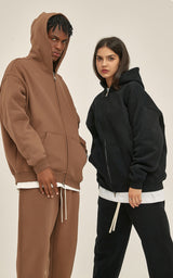 French terry with fleece zip up 345g